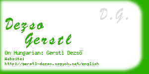 dezso gerstl business card